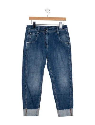 Pre-owned Brunello Cucinelli High-rise Straight Leg Jeans In Blue