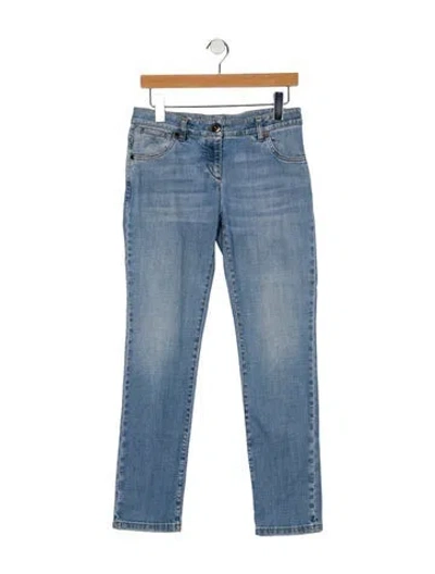 Pre-owned Brunello Cucinelli High-rise Straight Leg Jeans In Blue