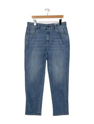 Pre-owned Brunello Cucinelli High-rise Straight Leg Jeans In Blue