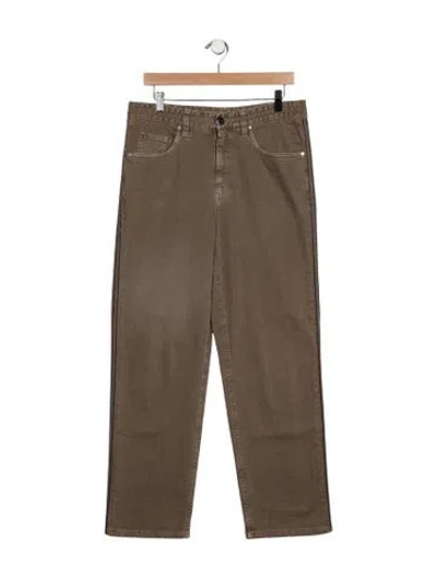 Pre-owned Brunello Cucinelli High-rise Straight Leg Jeans In Brown