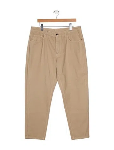 Pre-owned Brunello Cucinelli High-rise Straight Leg Jeans In Brown