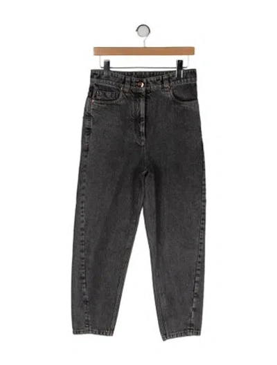 Pre-owned Brunello Cucinelli High-rise Straight Leg Jeans In Gray
