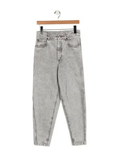 Pre-owned Brunello Cucinelli High-rise Straight Leg Jeans In Gray
