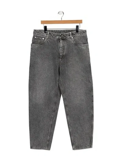 Pre-owned Brunello Cucinelli High-rise Straight Leg Jeans In Gray