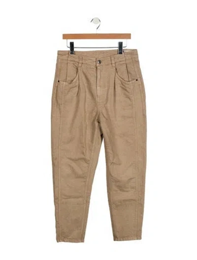 Pre-owned Brunello Cucinelli High-rise Straight Leg Jeans In Neutral