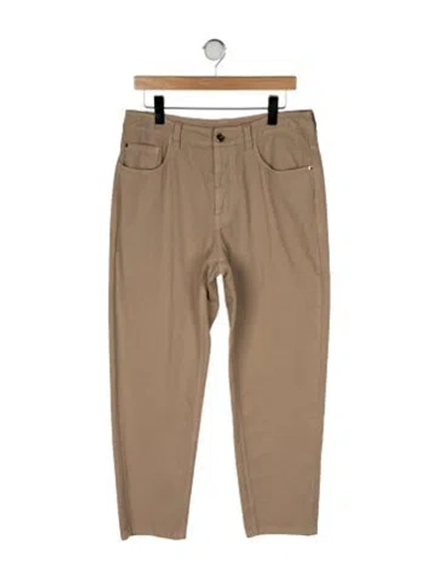 Pre-owned Brunello Cucinelli High-rise Straight Leg Jeans In Neutral
