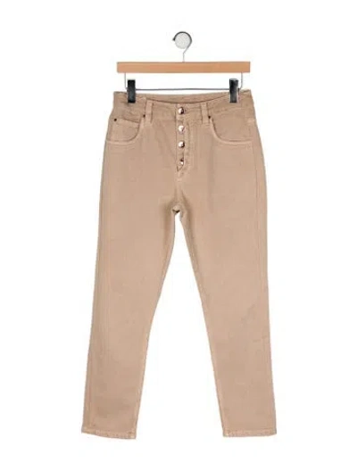 Pre-owned Brunello Cucinelli High-rise Straight Leg Jeans In Neutral