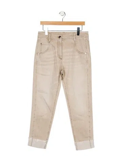 Pre-owned Brunello Cucinelli High-rise Straight Leg Jeans In Neutral