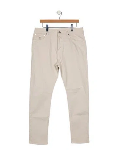 Pre-owned Brunello Cucinelli High-rise Straight Leg Jeans In Neutral