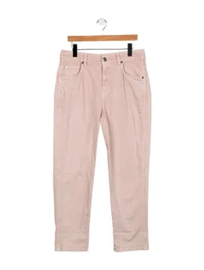 Pre-owned Brunello Cucinelli High-rise Straight Leg Jeans In Pink