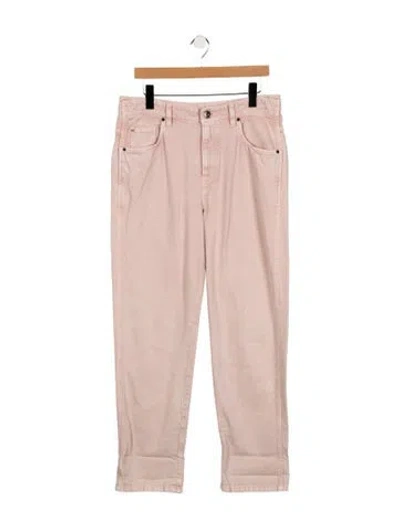 Pre-owned Brunello Cucinelli High-rise Straight Leg Jeans In Pink