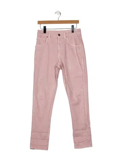 Pre-owned Brunello Cucinelli High-rise Straight Leg Jeans In Pink