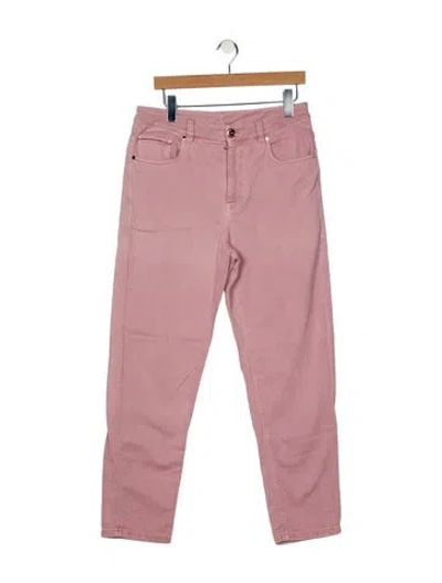 Pre-owned Brunello Cucinelli High-rise Straight Leg Jeans In Pink