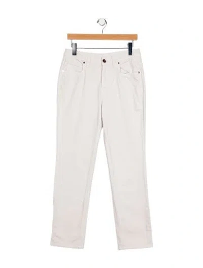 Pre-owned Brunello Cucinelli High-rise Straight Leg Jeans In White