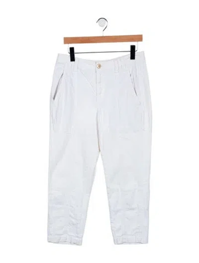 Pre-owned Brunello Cucinelli High-rise Straight Leg Jeans In White