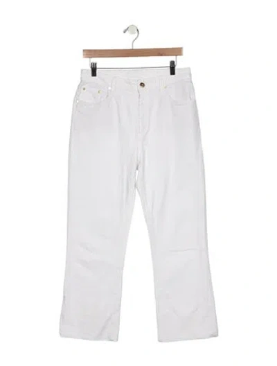 Pre-owned Brunello Cucinelli High-rise Straight Leg Jeans In White