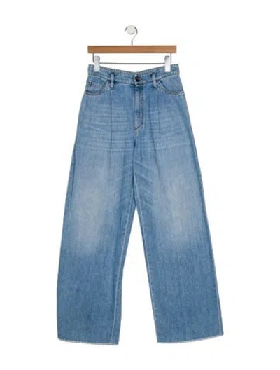 Pre-owned Brunello Cucinelli High-rise Wide Leg Jeans In Blue