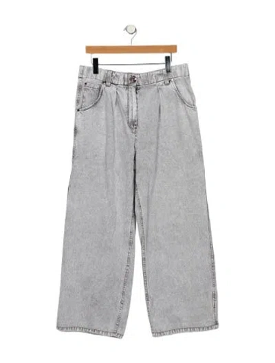 Pre-owned Brunello Cucinelli High-rise Wide Leg Jeans In Blue