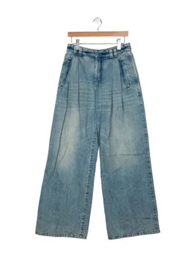 Pre-owned Brunello Cucinelli High-rise Wide Leg Jeans In Blue