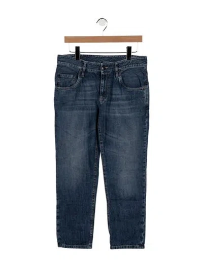 Pre-owned Brunello Cucinelli High-rise Wide Leg Jeans In Blue