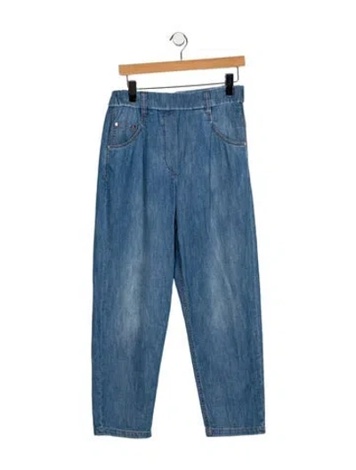 Pre-owned Brunello Cucinelli High-rise Wide Leg Jeans In Blue