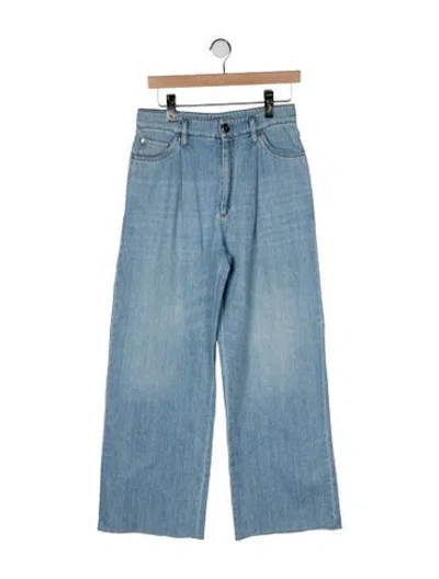 Pre-owned Brunello Cucinelli High-rise Wide Leg Jeans In Blue