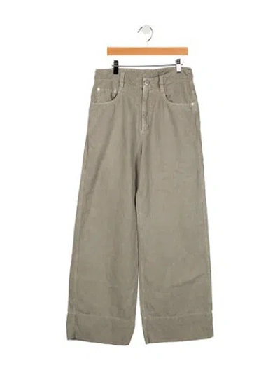 Pre-owned Brunello Cucinelli High-rise Wide Leg Jeans In Gray