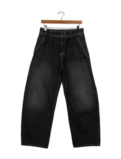 Pre-owned Brunello Cucinelli High-rise Wide Leg Jeans In Gray