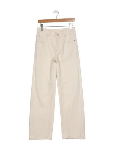 Pre-owned Brunello Cucinelli High-rise Wide Leg Jeans In Neutral