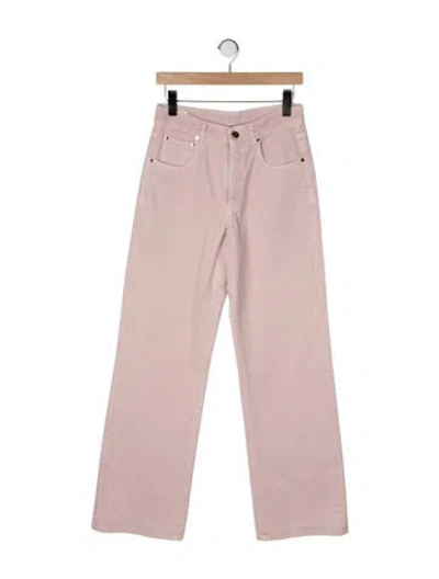 Pre-owned Brunello Cucinelli High-rise Wide Leg Jeans In Pink