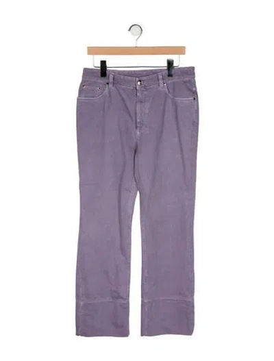 Pre-owned Brunello Cucinelli High-rise Wide Leg Jeans In Purple