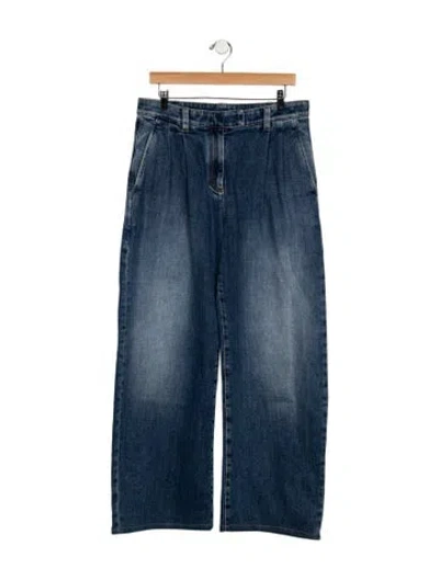 Pre-owned Brunello Cucinelli High-rise Wide Leg Jeans W/ Tags In Blue