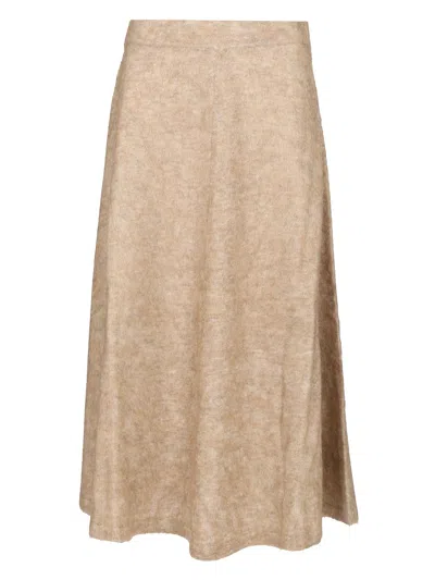 Brunello Cucinelli Hight Waist Flared Skirt Skirts Brown