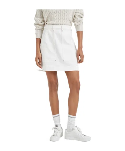 Brunello Cucinelli High-waist Mini Skirt In White