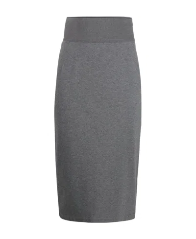Brunello Cucinelli High-waisted Knitted Pencil Skirt In Gray