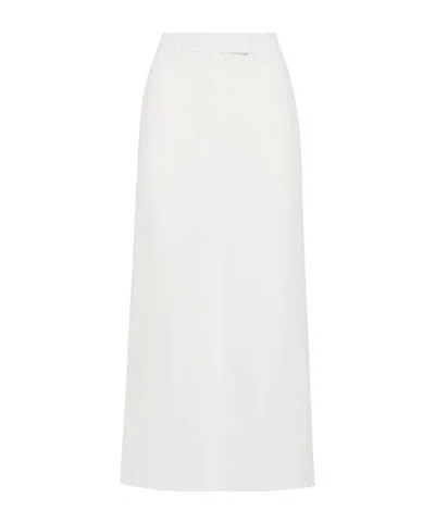 Brunello Cucinelli High-waisted Tailored Maxi Skirt In White