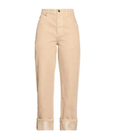 Brunello Cucinelli High-waisted Tapered Jeans In Neutral