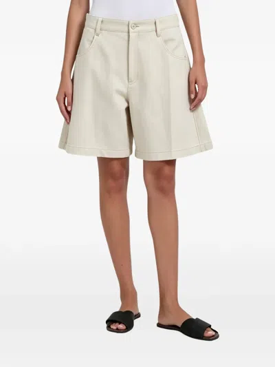 Brunello Cucinelli High-waisted Wide-leg Shorts In Neutral