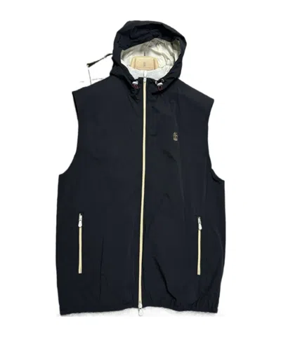 Brunello Cucinelli Hoded Zipper Casual Jacket In Black