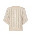 Brunello Cucinelli Wool-mohair Blend Crochet Sweater In Nude