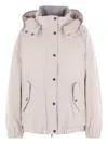 Brunello Cucinelli Puffer Jackets With Adjustable Hem And Hood In White