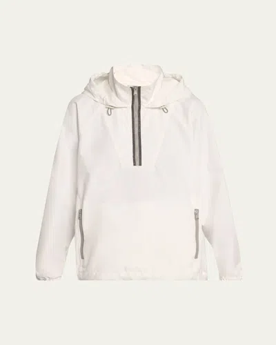 Brunello Cucinelli Hooded Active Zip Anorak In White