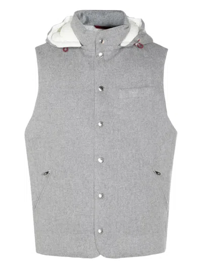 BRUNELLO CUCINELLI HOODED BUTTONED GILET