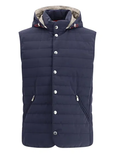 BRUNELLO CUCINELLI HOODED BUTTONED GILET