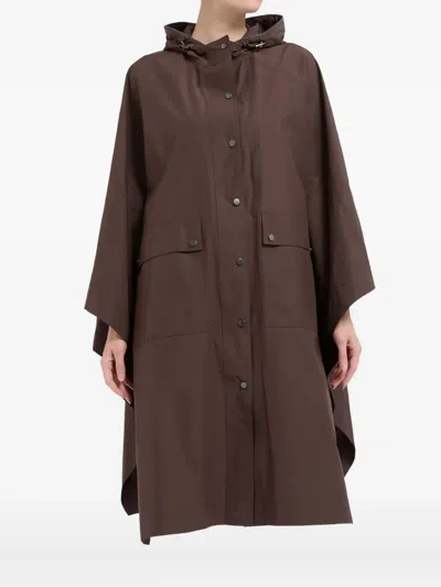 Brunello Cucinelli Bead-embellished Hooded Shell Coat In Brown