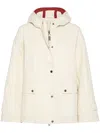 Brunello Cucinelli Women's Hooded Canvas Waterproof Jacket In White
