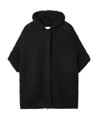 Brunello Cucinelli Hooded Cardigan In Black