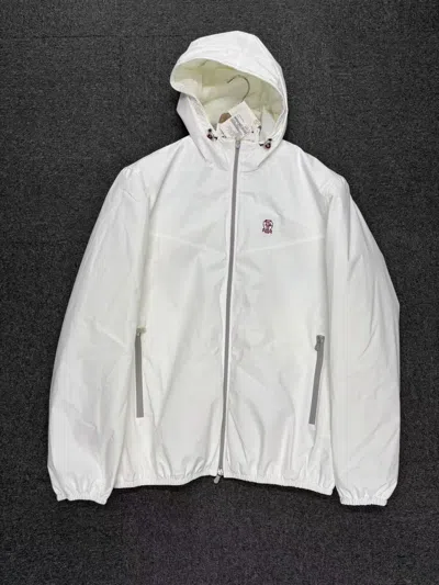 Brunello Cucinelli Hooded Casual Jacket In White