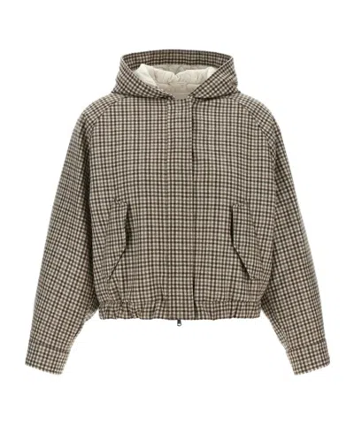 Brunello Cucinelli Hooded Casual Jacket In Gold