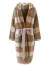 Brunello Cucinelli Hooded Check-pattern Robe In Brown